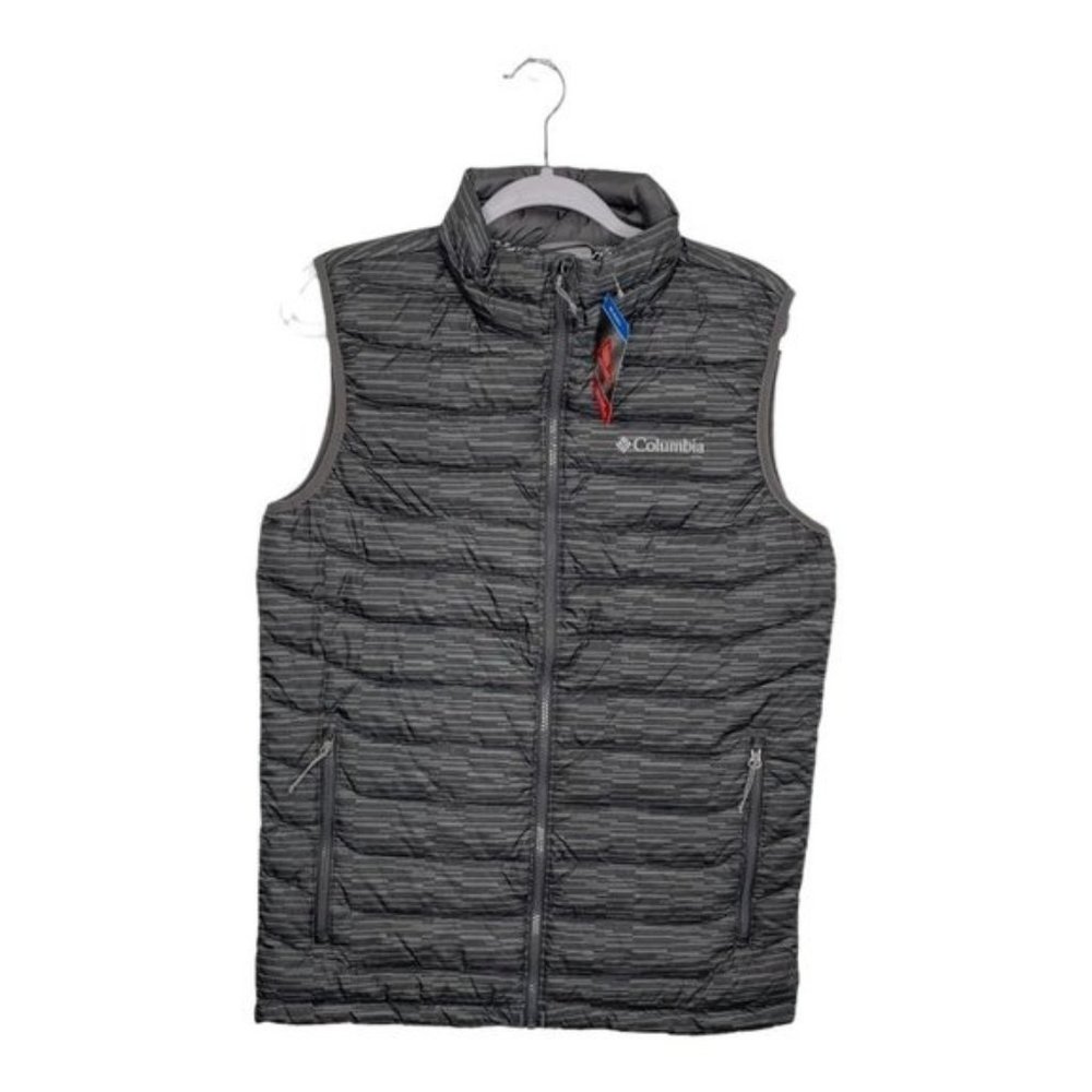Columbia Men's Size S Gray High Collar Full Zip Up Puffer Vest